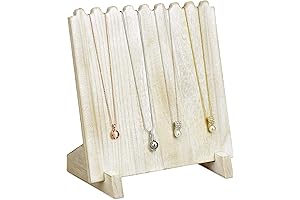 MOOCA Wooden Plank Necklace Holder Organizer For 8 Necklaces