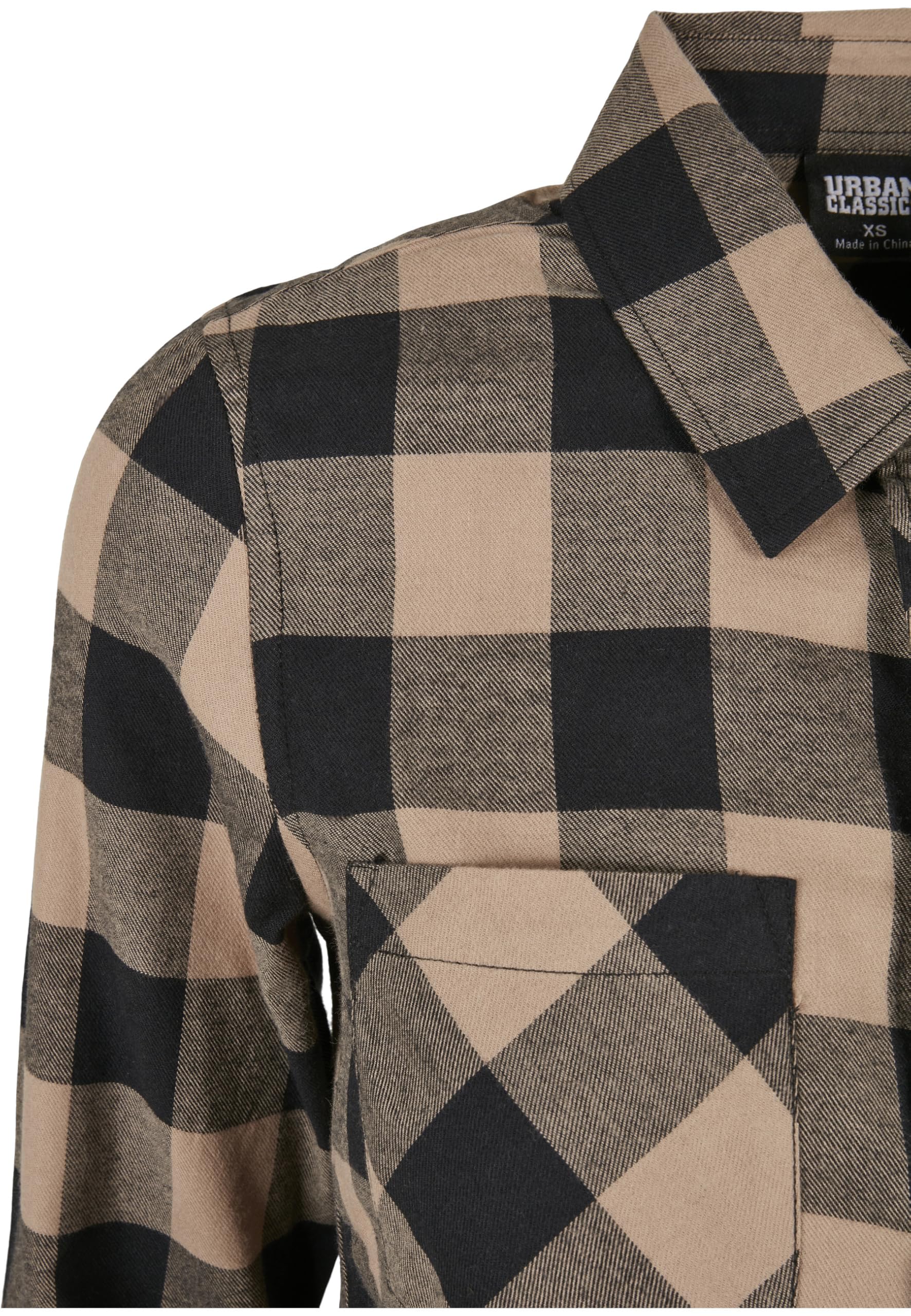 Urban Classics Damska koszula flanelowa w kratk?, Czarny/Softtaupe, XL