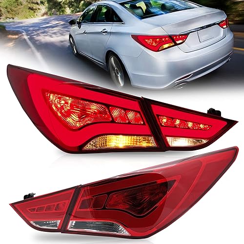 Miniatura 8 de VLAND Conjunto de luces traseras para Hyundai Sonata 6 generación Sedán 2011-2014, Plug-and-play, ahumado