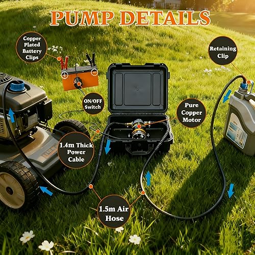 Miniatura 3 de Juego de bomba de transferencia de aceite de 12 V 100 W, flujo rápido de 1-4 Lmin para engranajes, transmisión, cambios de aceite lubricante, bomba