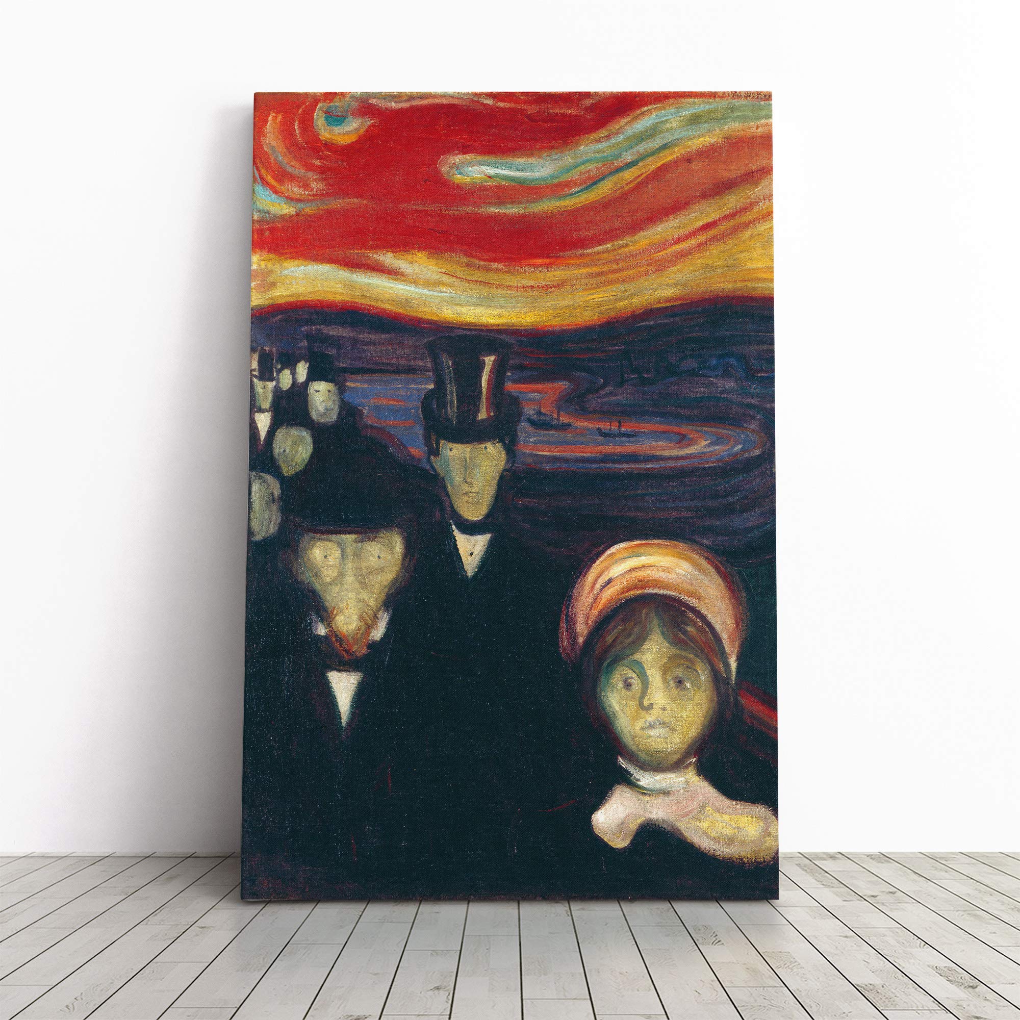 Edvard Munch Anxiety Canvas Print | Gallery Wrapped 30mm Frame Wall Art | 20x14 inches | Ready to Hang | Modern Picture | Living Room Bedroom Lounge Office