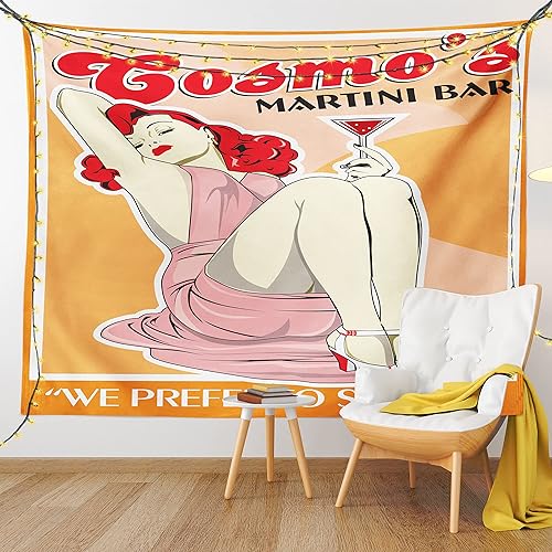 Miniatura 144 de Ambesonne Tapiz de fiesta de los años 70, caja retro en arte pop, música de baile, composición colorida impresa, para colgar en la pared para