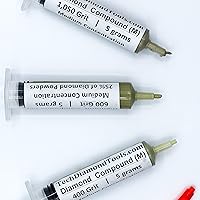 Vista 11 de TechDiamondTools Kit de 3 pasta de pulido de diamante compuesto de pulido hecho en EE. UU. Grano 400 600 1050 Pasta lapidaria para vidrio de roca