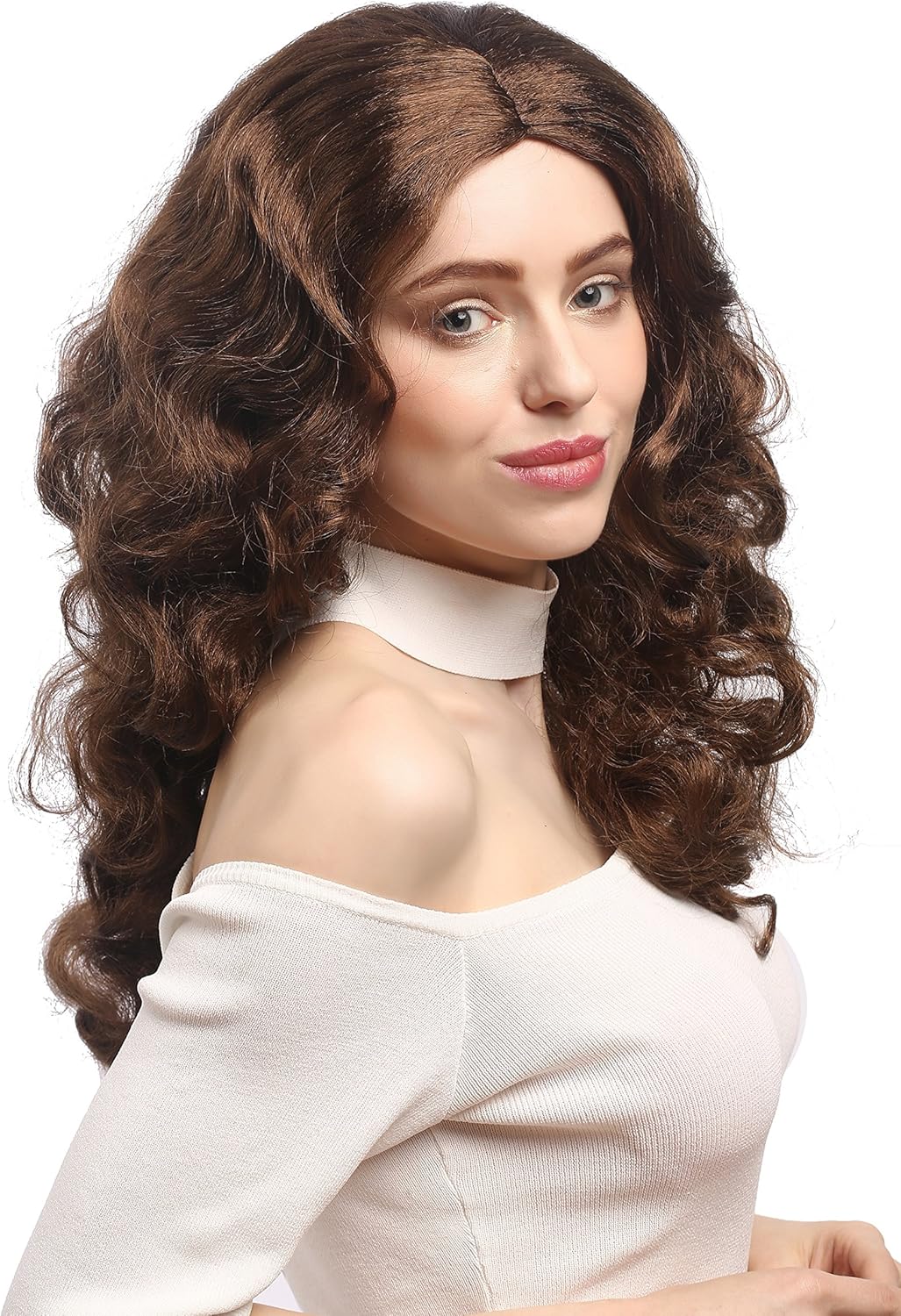 WIG ME UP 90908ZA6 Lady Party Wig Halloween Fancy Dress Diva brown