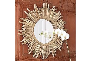 Driftwood Accented Sunburst Mirror