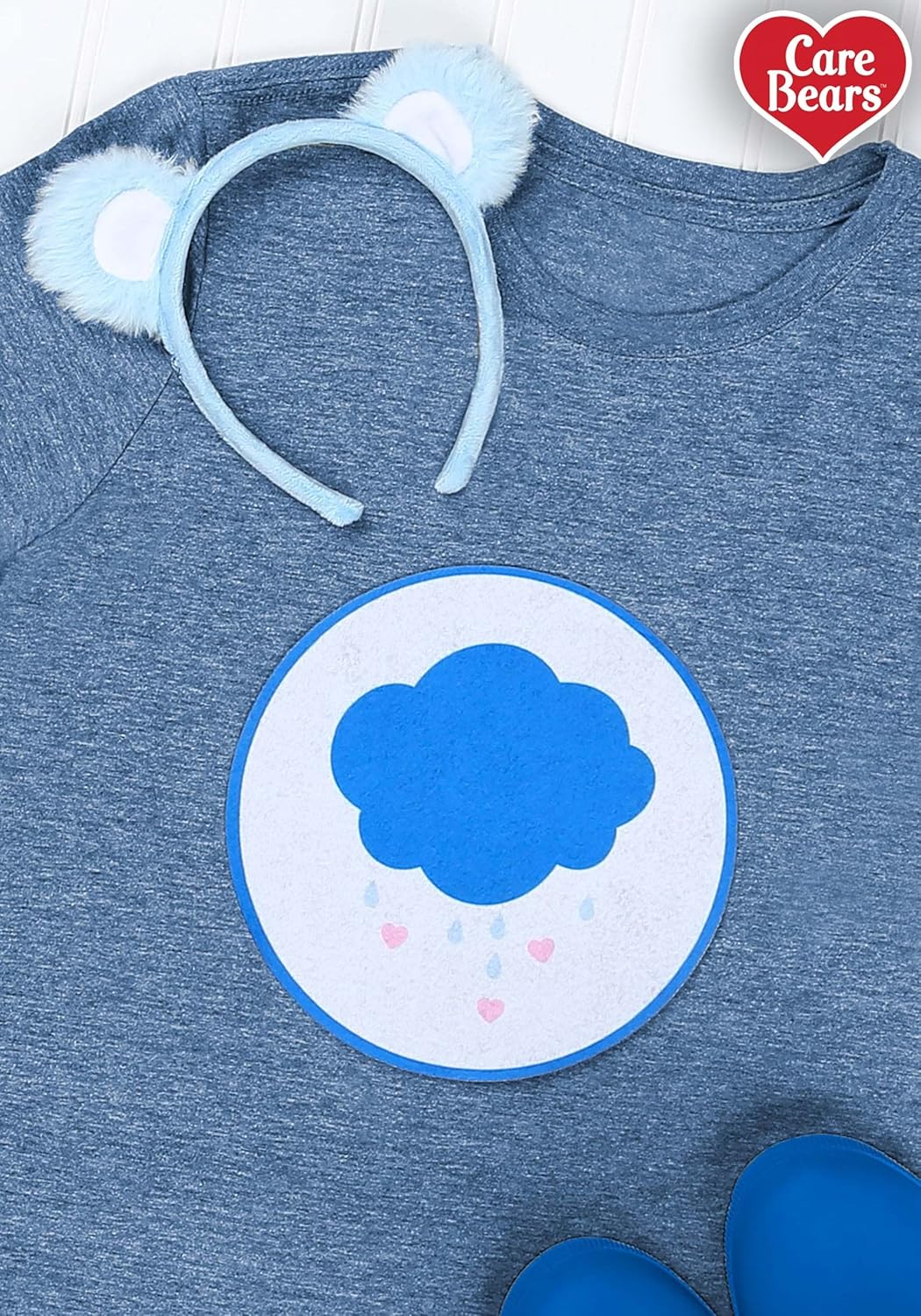 Care Bears Grumpy Bear Ears and Patch Costume Kit for Adults with Headband and Iron-On Patch Accessory Set - Image 4