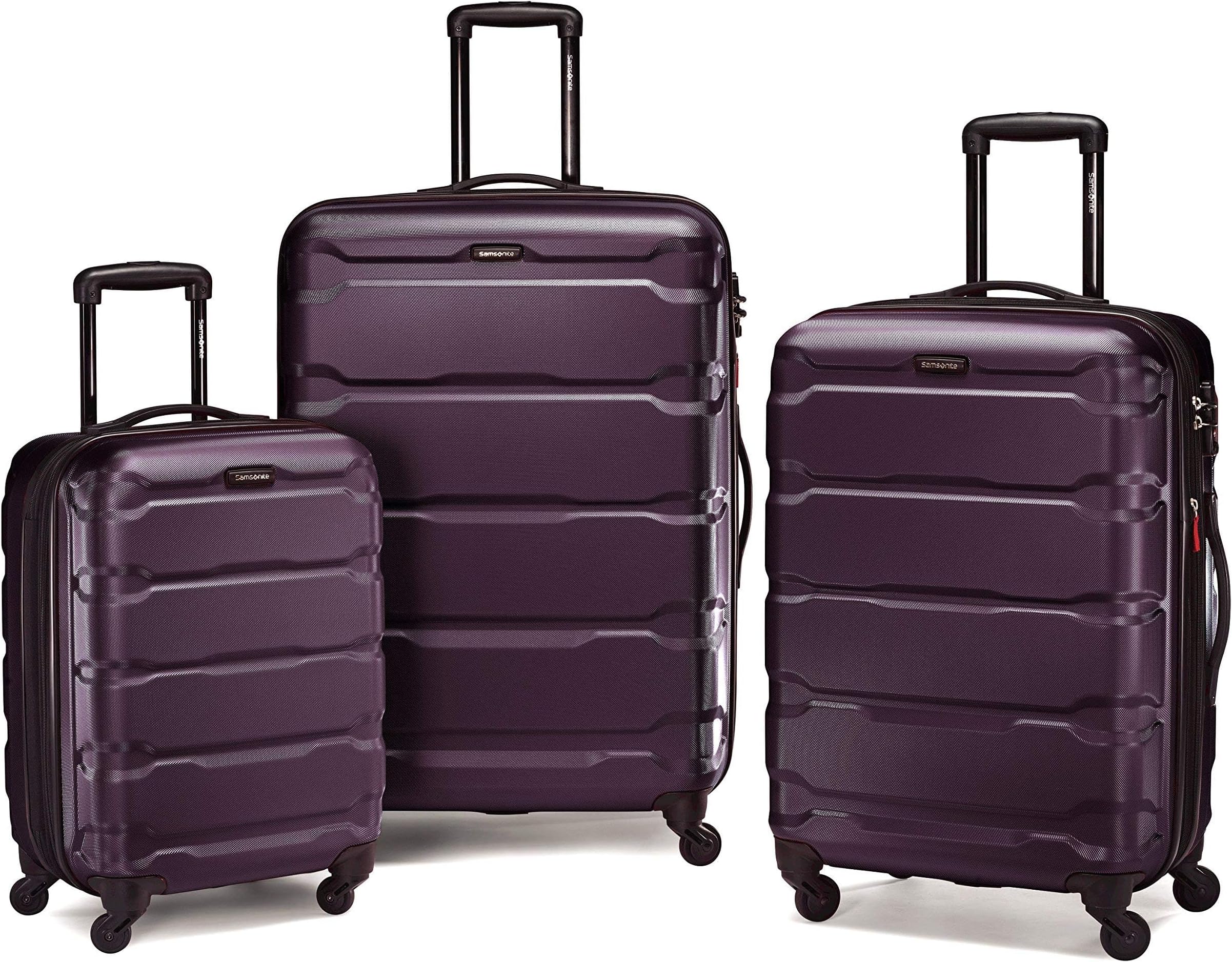 Omni PC Hardside Expandable Luggage with Spinner Wheels, Purple, 3-Piece Set (20/24/28)
