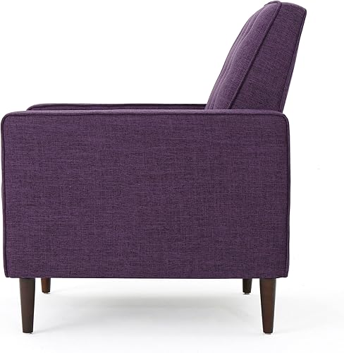 Miniatura 49 de GDFStudio Macedonia - Sillón reclinable de tela con respaldo copetudo, moderno Gris,azul (Muted Blue),Verde apagado/Espresso oscuro,Morado