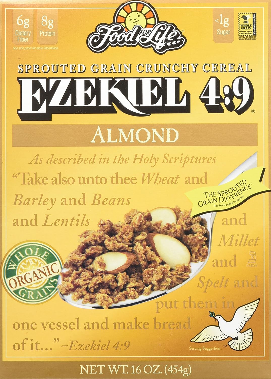 Ezekiel 4:9 Sprouted Whole Grain Cereal, Almond, 16 Ounce (Pack of 6)