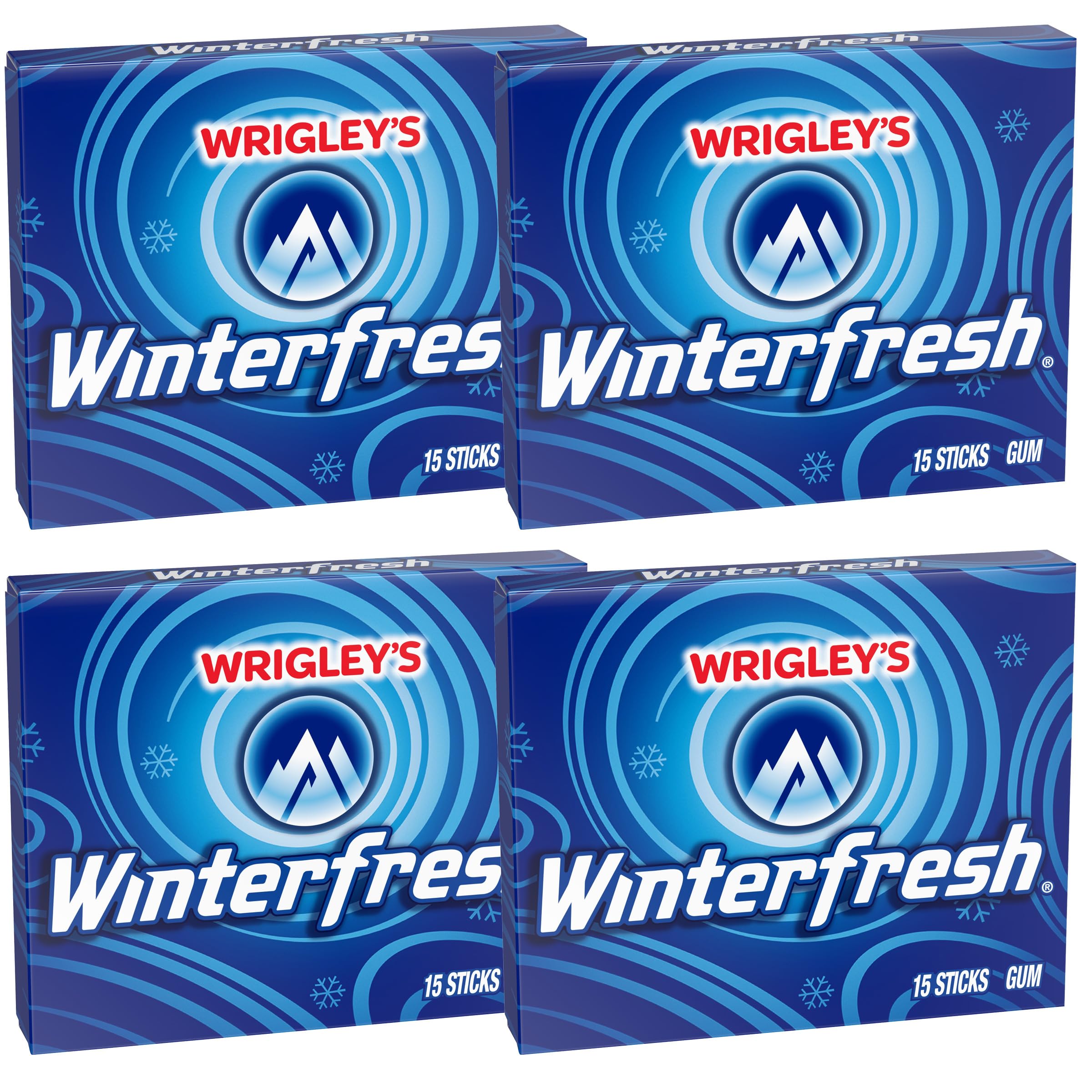 Wrigley Winterfresh Chewing Gum, 15 Stick (Pack of 4), 60 Gum Pieces