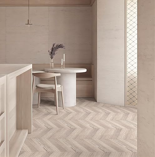 Miniatura 20 de Oxdigi Rollo de azulejos de vinilo grueso autoadhesivo, suelo de tablones de madera, impermeables, resistentes, fáciles de instalar, marrón, 23 x