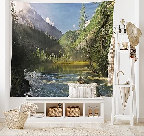 Miniatura 4 de Ambesonne Tapiz Ying Yang, estilo grunge con efecto de salpicaduras de pintura, diseño industrial, dualidad oriental, colgante de pared para