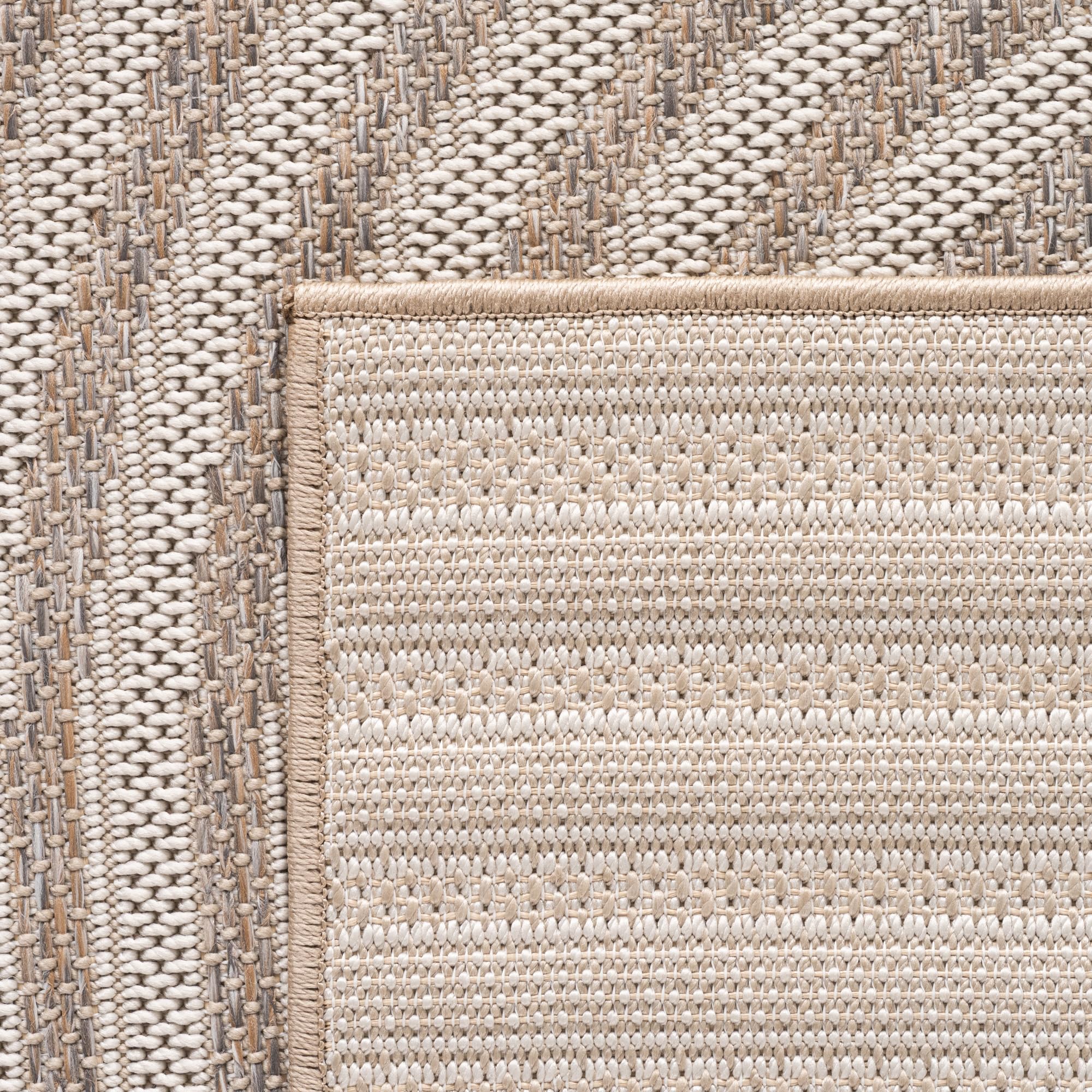 HomebyHome Alfombra Exterior Beige 200x290 cm Resistente a la Intemperie UV Fácil de Limpiar Diseño Escandinavo Boho para Cocina Balcón Terraza Jardín