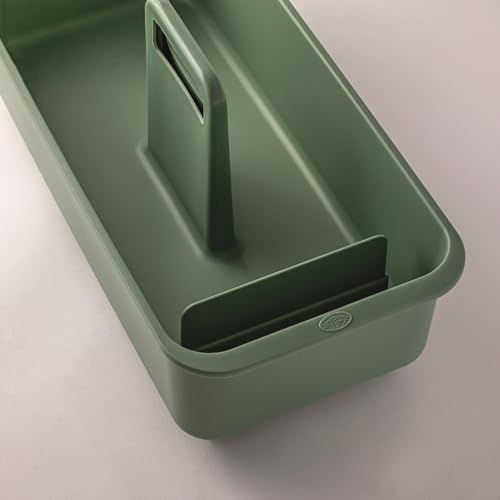 Miniatura 4 de Snips, Organizador Bajo El Fregadero Verde, Organizador De Cocina, Soporte Para Detergentes Ahorra Espacio, Cesta Con Ruedas Y Asa, 45.3 X 20.8 X 17.5 Cm, Made In Italy