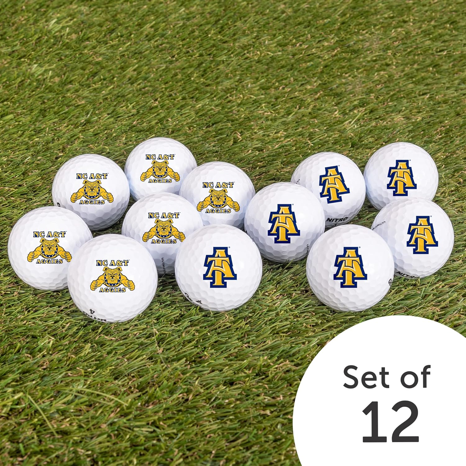 Desert Cactus North Carolina A&T State University Golf Balls 12 Pack – NCAT Aggies Full Color Dozen – Officially Licensed Sport Team Accessory