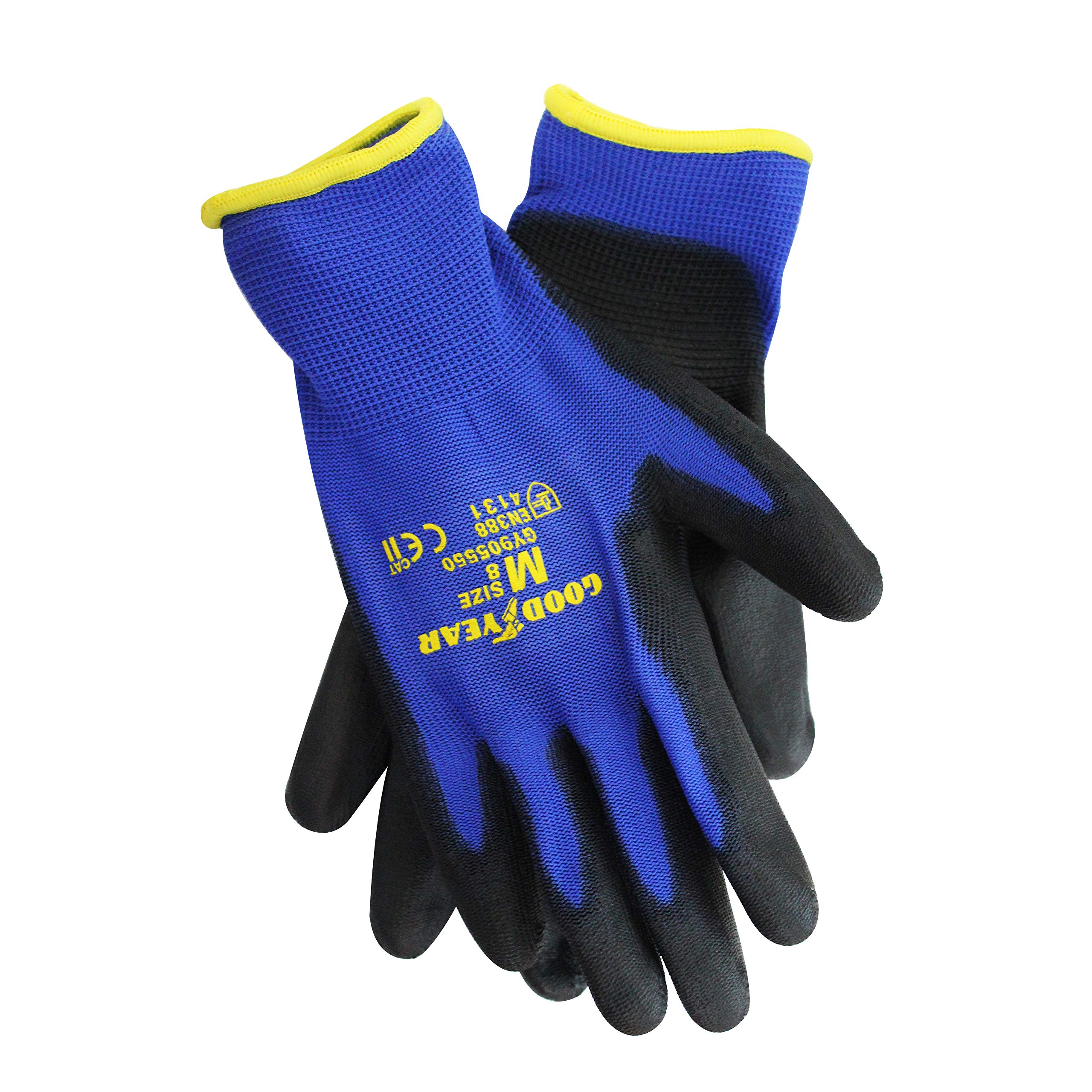 Goodyear Ultimate Nylon PU Coated Protection Mechanics Work Gloves Medium