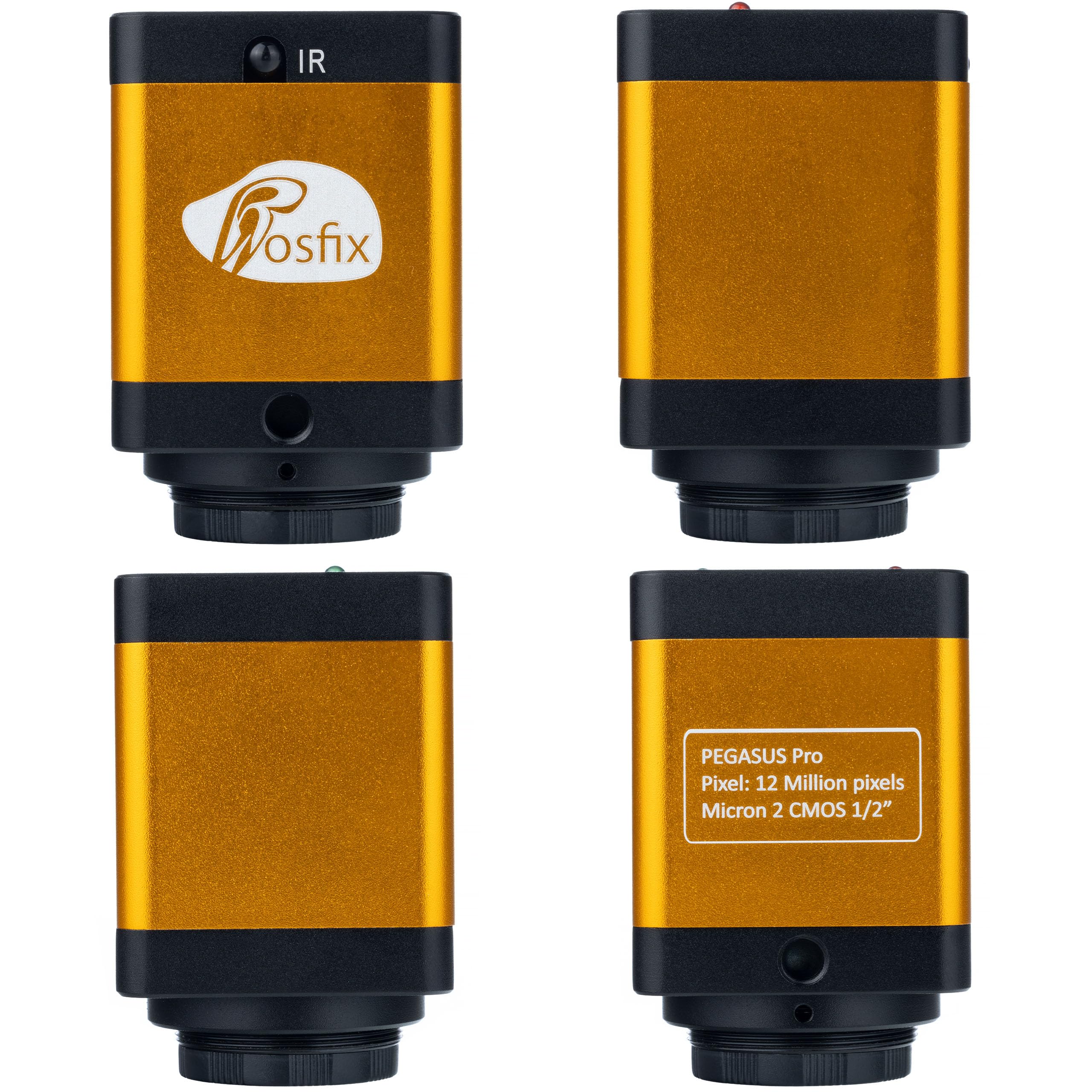 Rosfix PEGASUS Pro KMPP-HDMI-TF - Cámara microscópica | 12MP Micron CMOS, HDMI 720P, 1600x900 | Compatible con óptica C-Mount | Para laboratorio, educación, industria, carcasa de metal