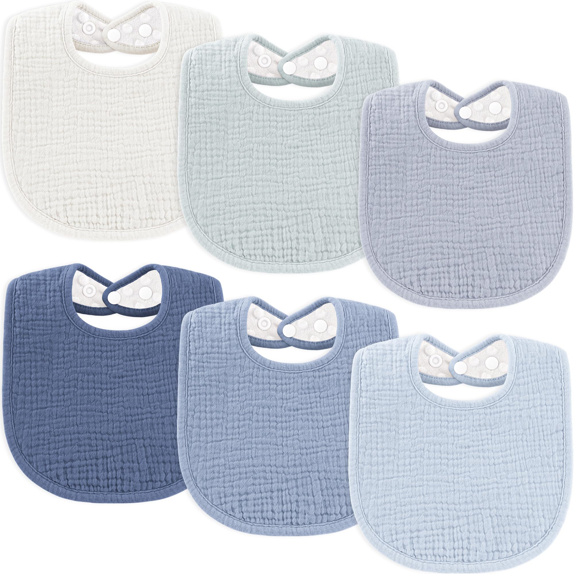 Muslin Baby Bibs 6 Pack Bandana Drool Bibs