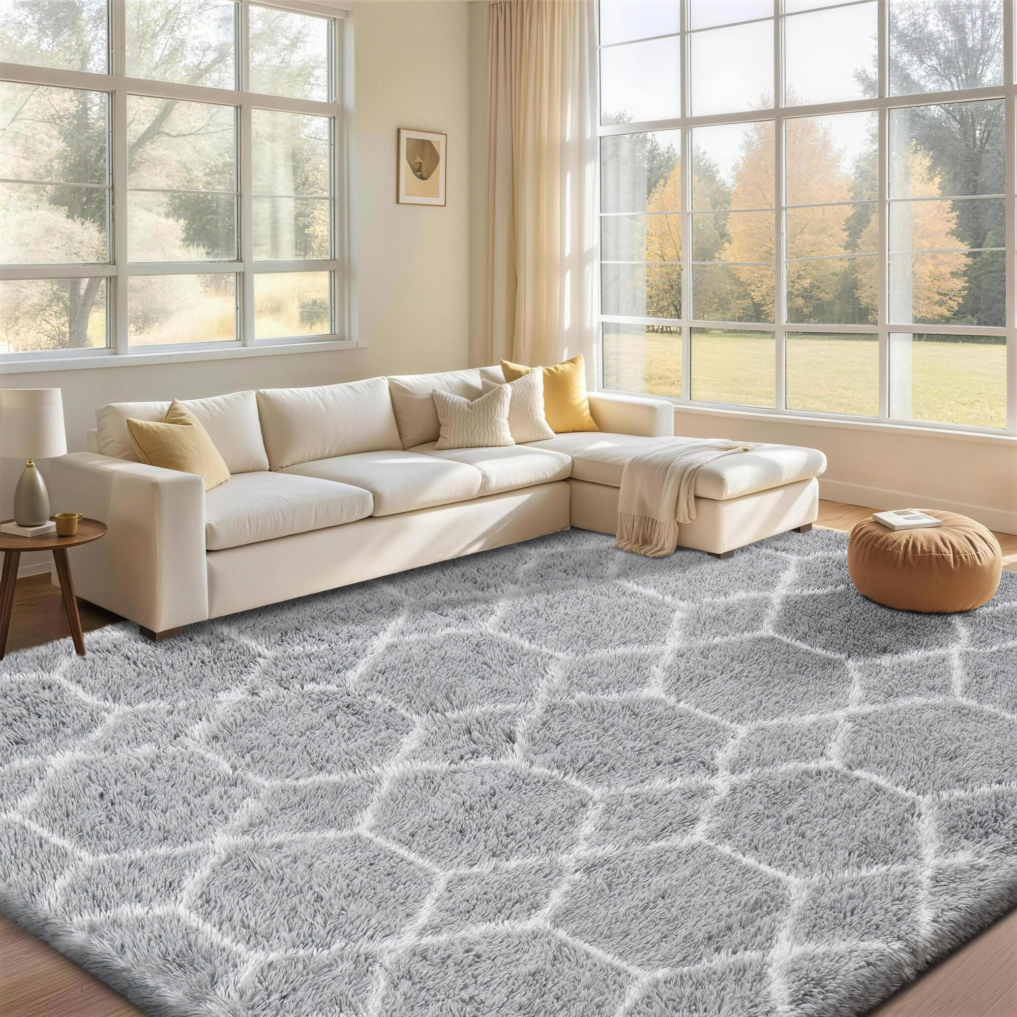 FVVRAX Large Rugs Living Room, Non-Slip Washable Geometric Rugs for Bedroom — image 1