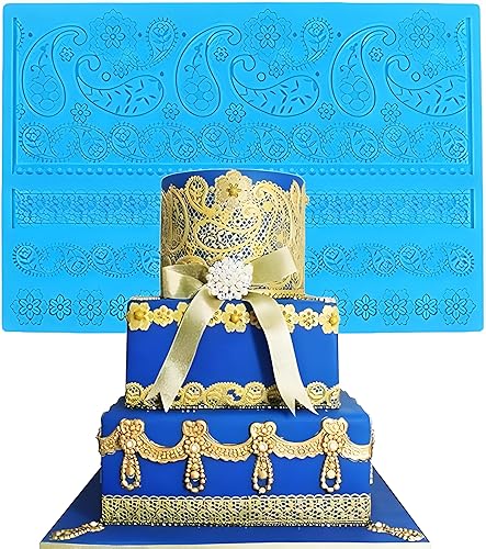 Miniatura 3 de Paisley Encaje Silicona impresión Mat fondant impresión estera de encaje pastel dulces Decoración Suministros Pastelería pasta de azúcar Pasta