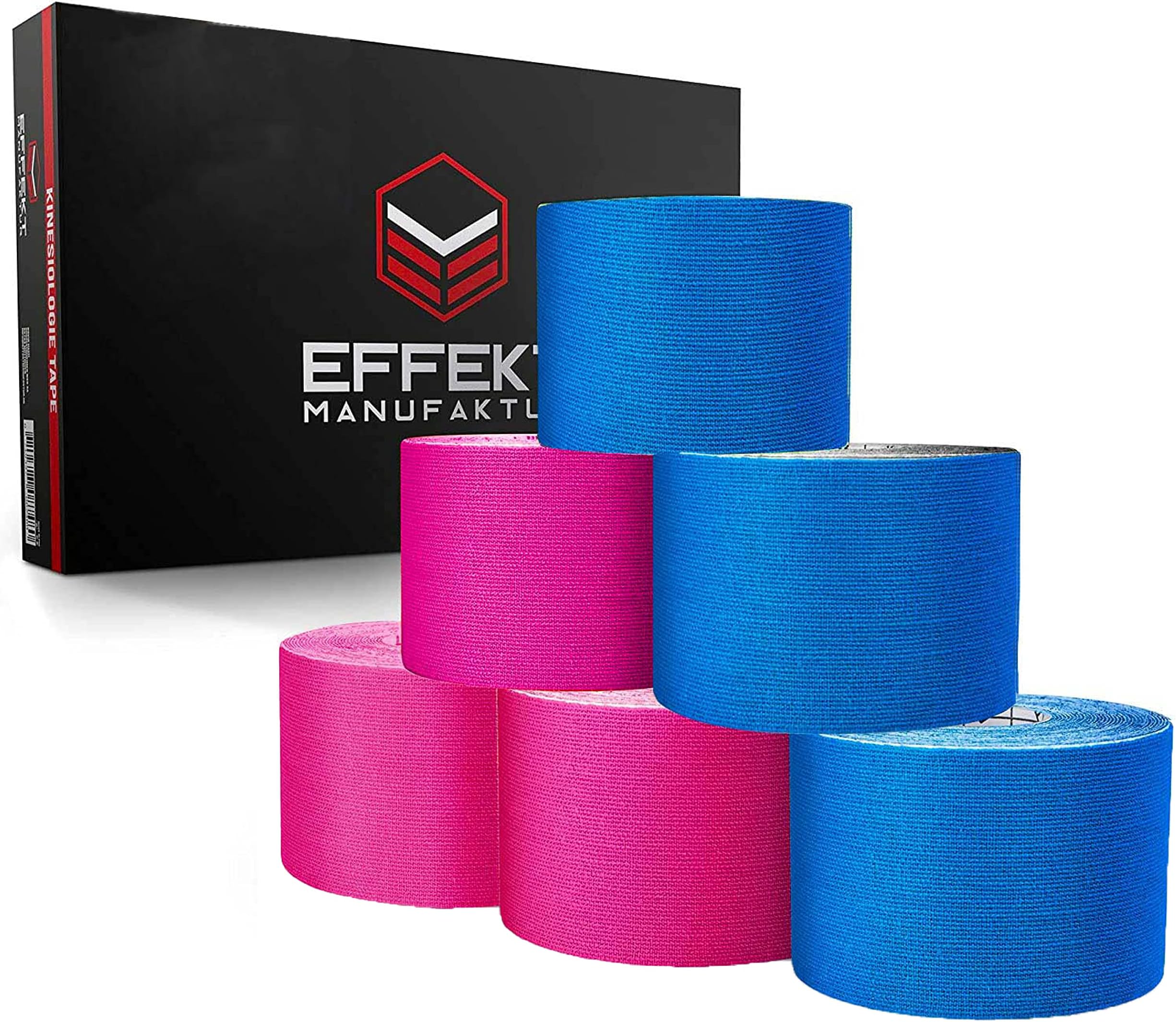 Effect Physio Kinesiotapes [5m x 5cm] in Many Colors I 6 Sports Rolls Set | Kinesio Tape Waterproof & Elastic I Extra Strong Kinesio Tape | Elastic Kintex