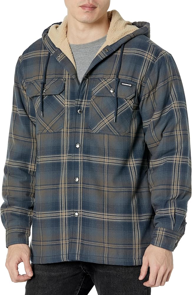 Amazon.com: Wolverine Men's Hastings Sherpa Lined Zip Hooded Shirt