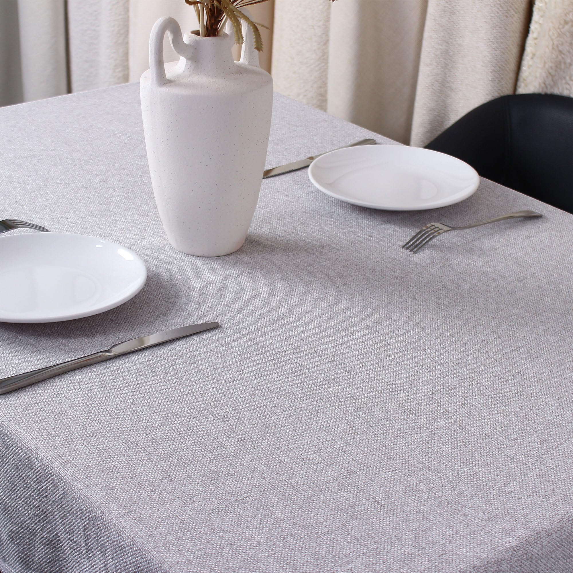homeart Light Grey Tablecloth 140 × 200 cm (55″ × 79″)– Elegant & Durable Water-Resistant, Wipeable – Dust Proof, Washable & Gift-Ready Rectangular Table Cover for Dining, Kitchen, Banquets & Events