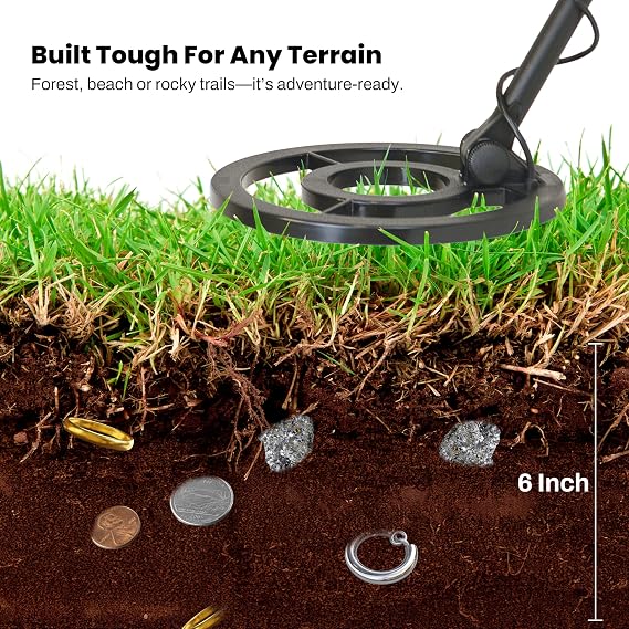 Bounty Hunter Tracker IV Metal Detector with Digger and Pouch, 3 Modes for High Accuracy – All Metal, Disc, Tone, Adjustable Metal Detector for Adults, 8-inch Waterproof Coil Detects All Metals