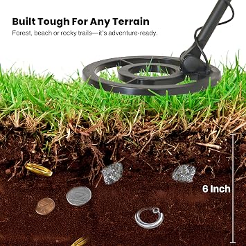Bounty Hunter Tracker IV Metal Detector with Digger and Pouch, 3 Modes for High Accuracy – All Metal, Disc, Tone, Adjustable Metal Detector for Adults, 8-inch Waterproof Coil Detects All Metals