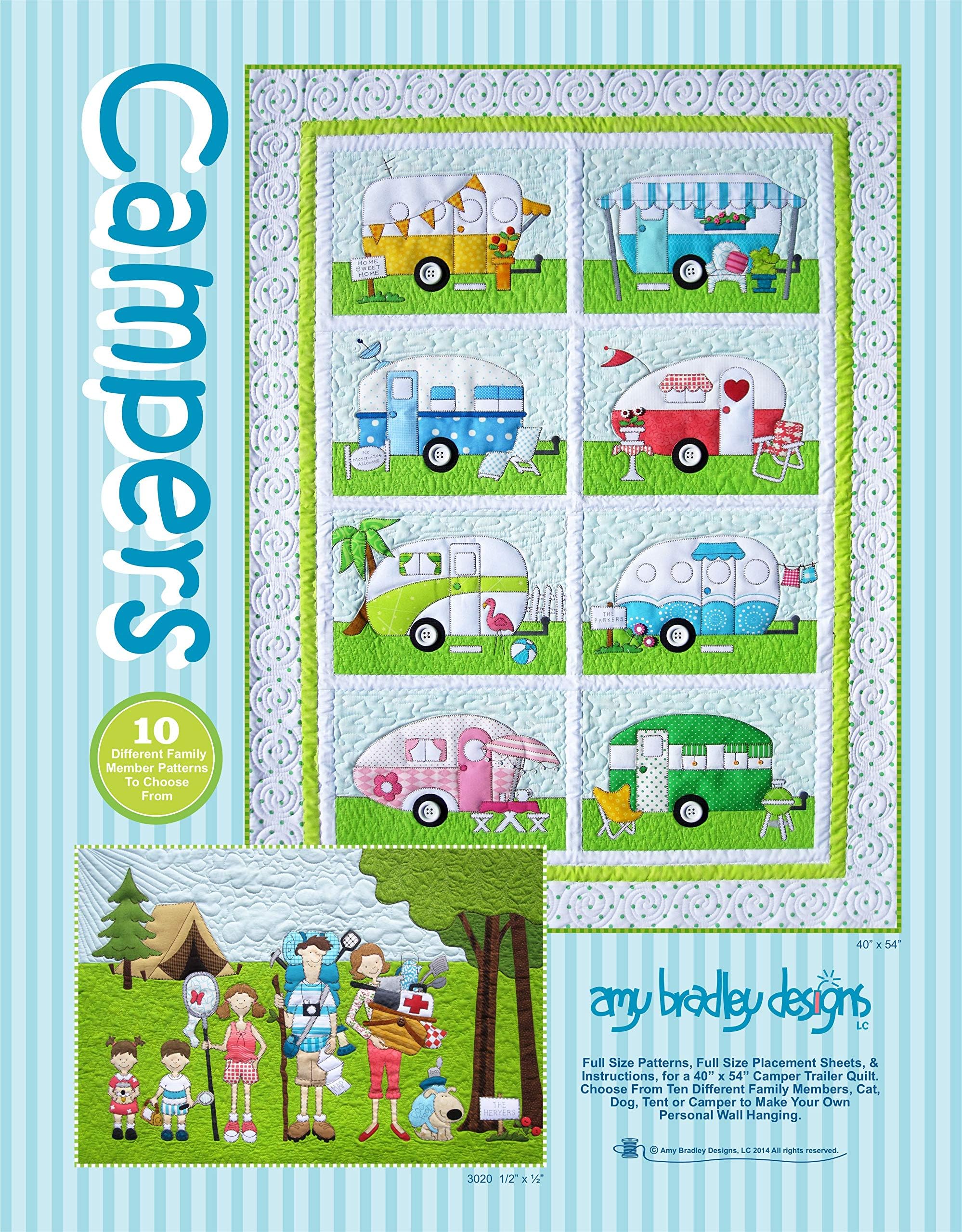 Amy Bradley DesignsABD269 Campers Quilt Pattern , Blue