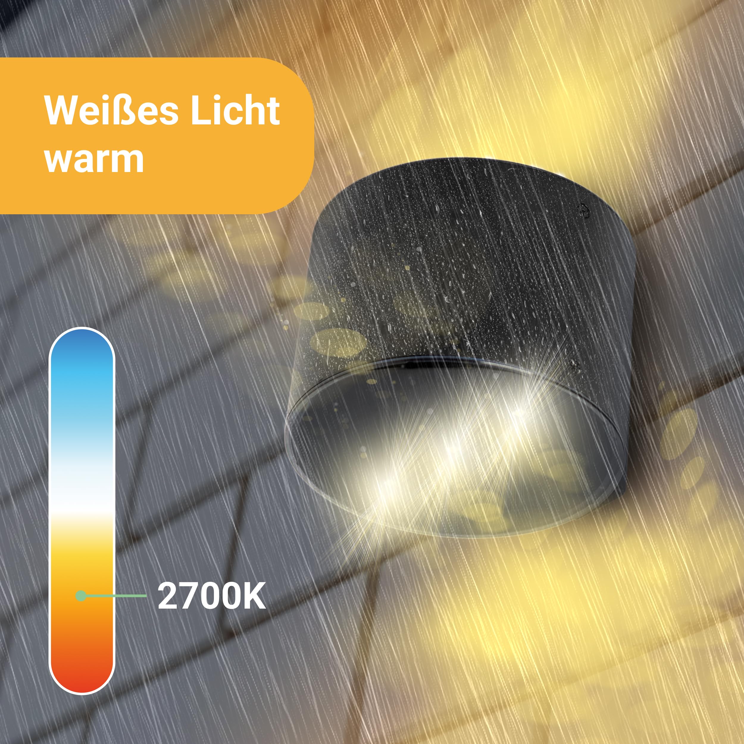 Proxinova Wandleuchte Aussen, Wasserdicht Stahl Zaun Beleuchtung, Kabellose Wand Beleuchtung Garten, Umgebungslicht Design, Einfache Montage, Weg Sensor Außenleuchte | Pack of 2