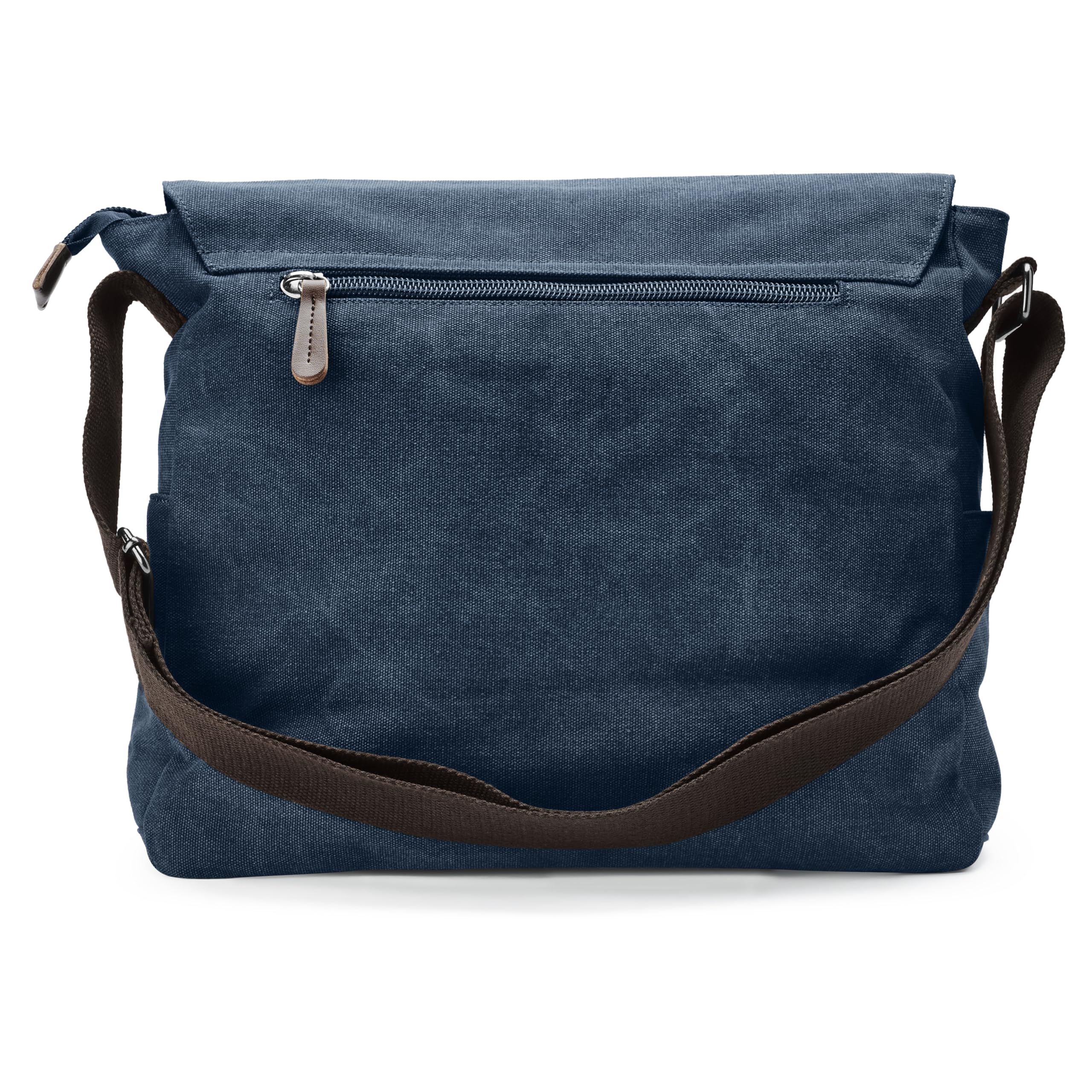 Trendhim Borsa messenger in tela blu denim da uomo, elegante borsa a tracolla con tasche multiple, perfetta compagna di viaggio per lavoro, scuola e uso quotidiano, design resistente e leggero
