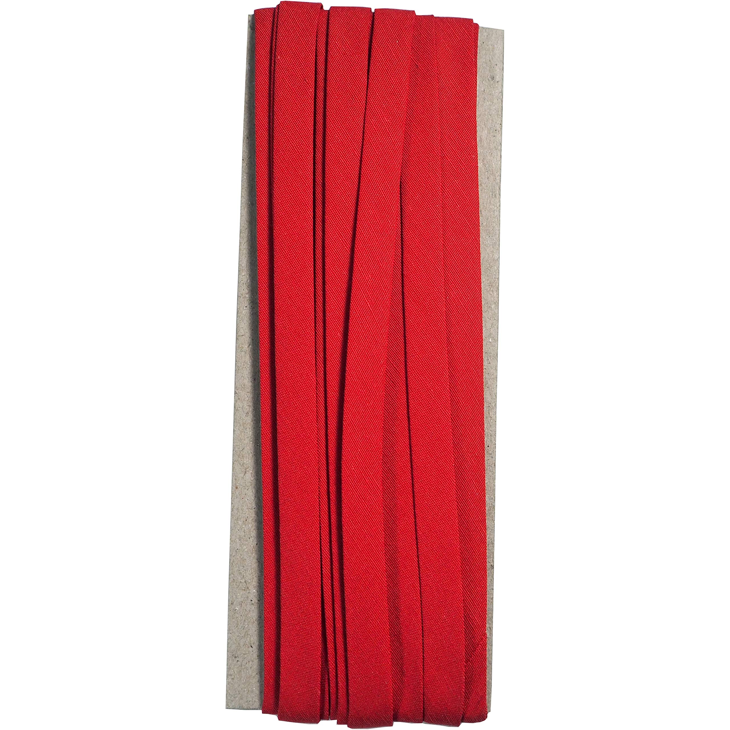 Hobby Trendy Double Fold Cotton Bias Binding Tape 10mm- 3/8inch (5yds) Red