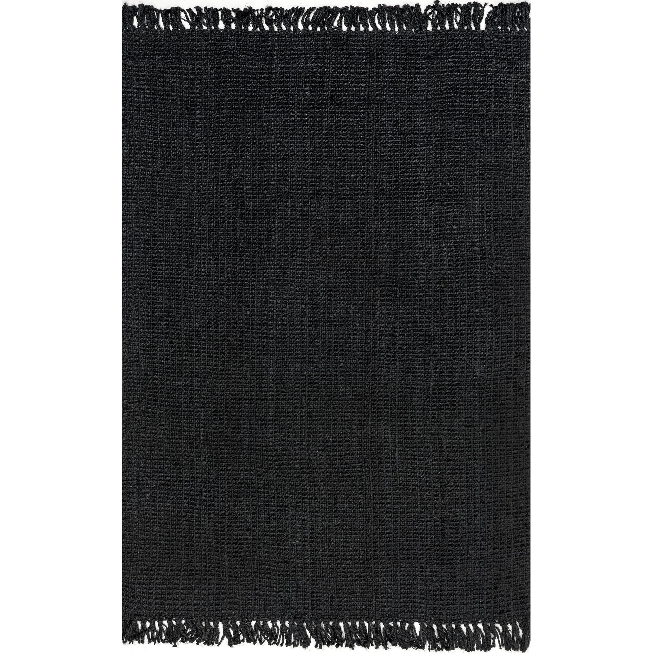 Snapklik.com : 5x8 Daniela Jute Tassel Hand Woven Area Rug, Black ...