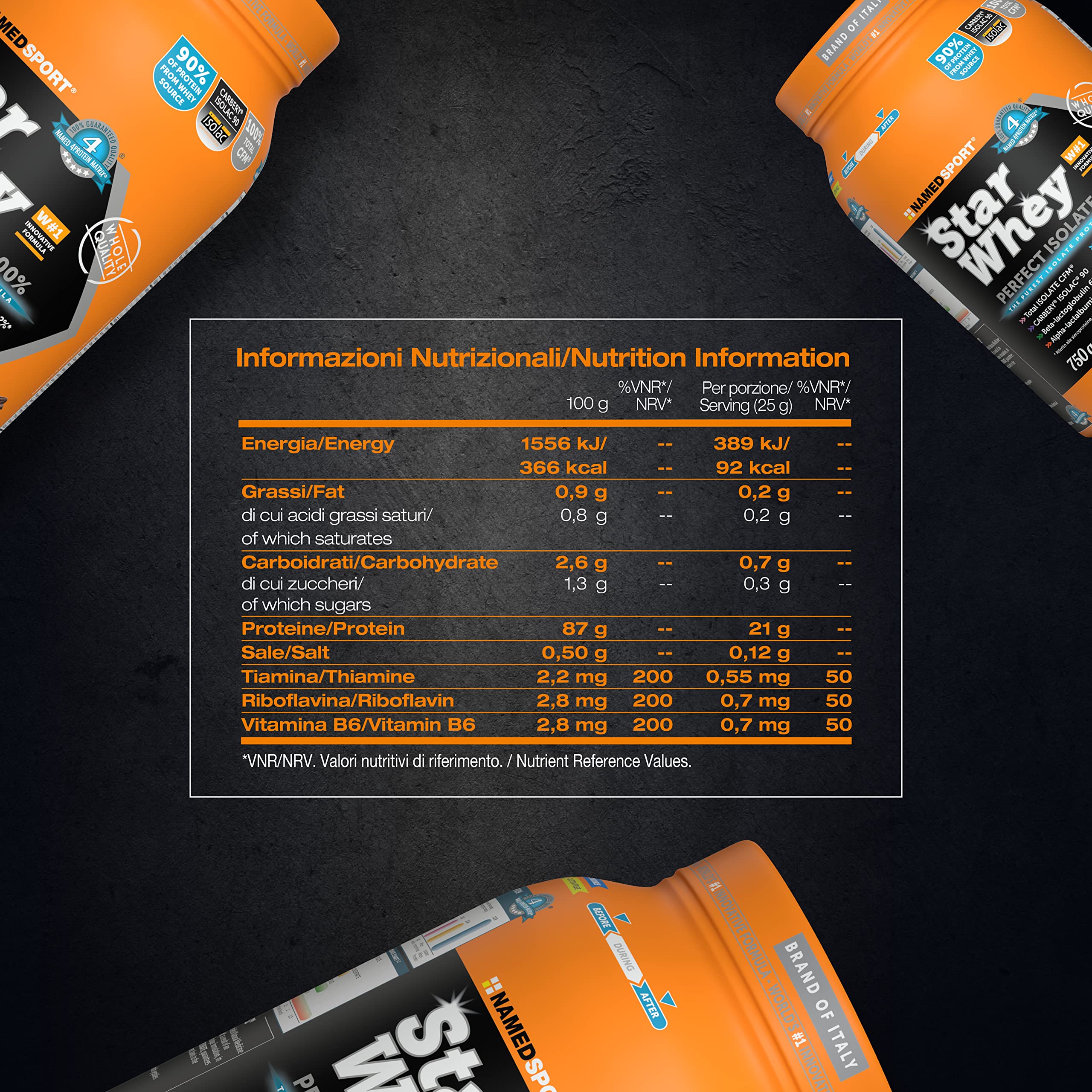 NAMEDSPORT Star Whey Isolate Proteine in Polvere Isolate | Proteine del Siero del Latte ad Alta Purezza per Massa Muscolare e Recupero | Low Sugar & High Protein | 750g – Vaniglia