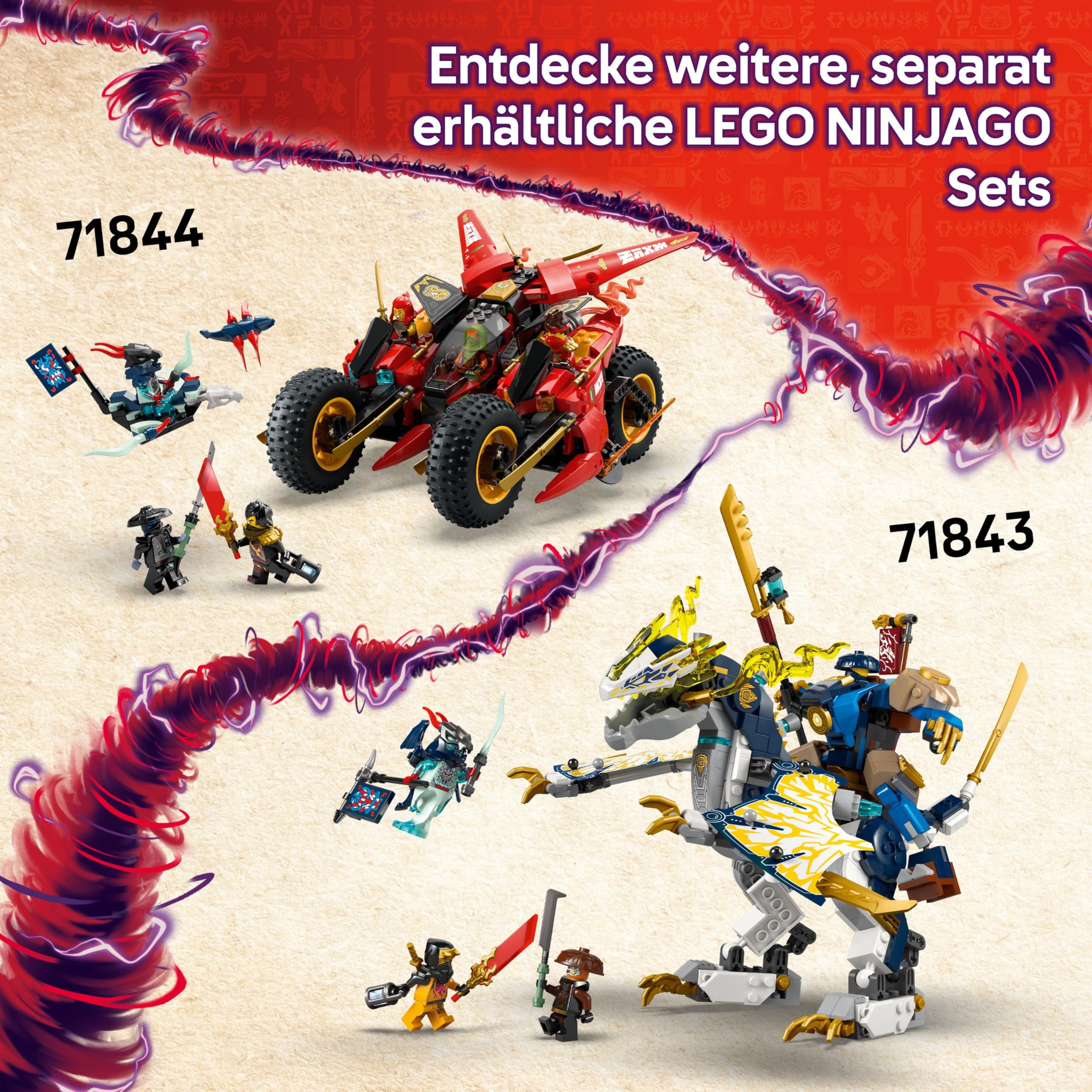 LEGO NINJAGO 2in1 Lloyds Jet-Mech - Spielzeug mit 5 Minifiguren, Drachen, Ausrüstung und fliegendem Motorrad - Geschenk für Jungen und Fans von Aufstieg der Drachen ab 9 Jahren 71845 | 2-in-1 Mech, verwandelt sich in Jet, 5 Minifiguren & Drachenfigur, Ges