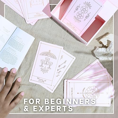 Miniatura 6 de Soleia Baraja de cartas de tarot originales con libro guía y caja, 78 cartas de tarot de lámina dorada para principiantes y expertos  Baraja de