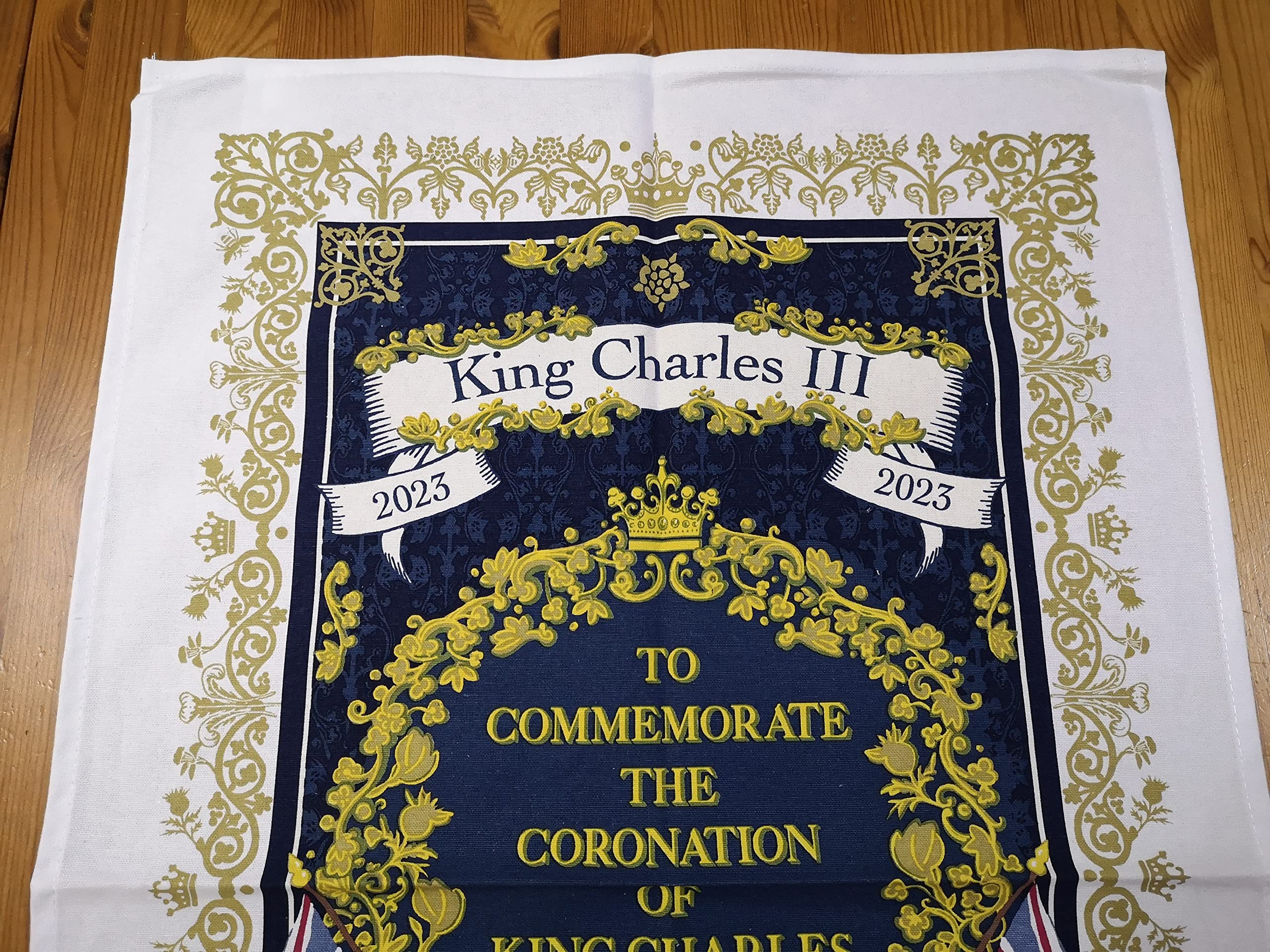 Ulster Weavers - King Charles Coronation - Tea Towel - Special - 74 x 48cm in Navy - Image 3