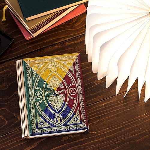 KleverCase Harry Potter - Lámpara de lectura plegable de 360 grados con temática de hechizos, luz nocturna, escritorio, mesita de noche o luz de