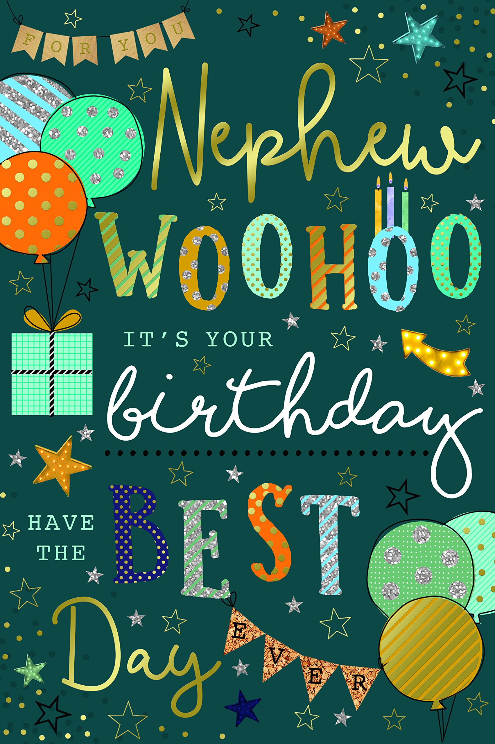 Special Days For You Nephew Presents Stars & Bunting Design Happy Birthday Card Lovely Verse