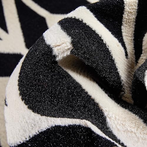 Miniatura 3 de Well Woven Alfombra de área negra Chevron de 5 x 7 pies