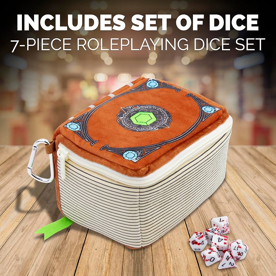 CASEMATIX Mimic Dice Chest And DND Dice Case With 7 Included RPG Dice