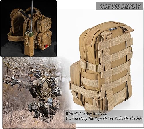 Miniatura 7 de Pequeño paquete táctico de hidratación MOLLE paquete de transporte de vejiga de agua al aire libre para mochila chaleco