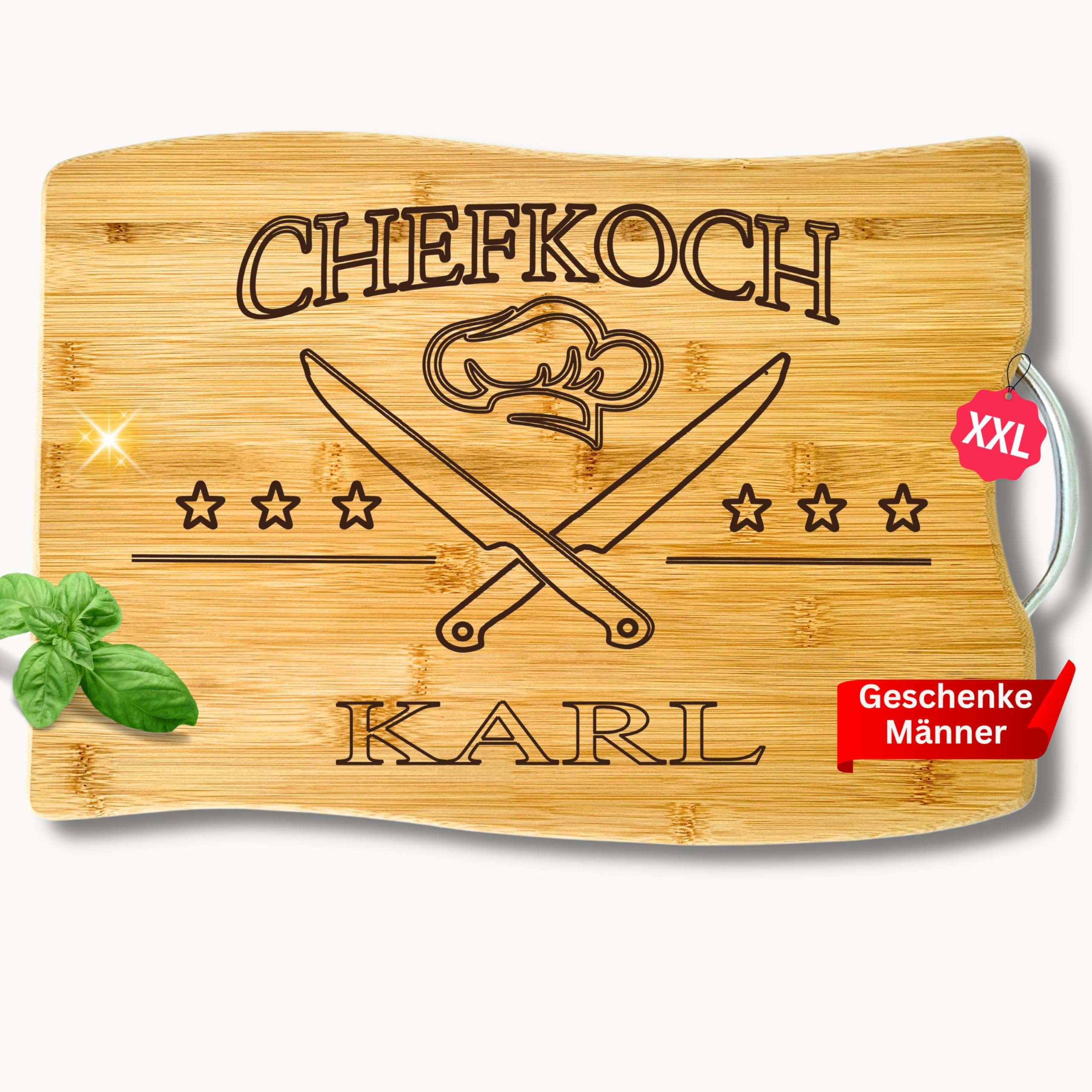 Personalisierte Geschenke Männer - Männergeschenke zum Geburtstag - Schneidebrett Holz mit Gravur als Geburtstagsgeschenke für Männer Papa