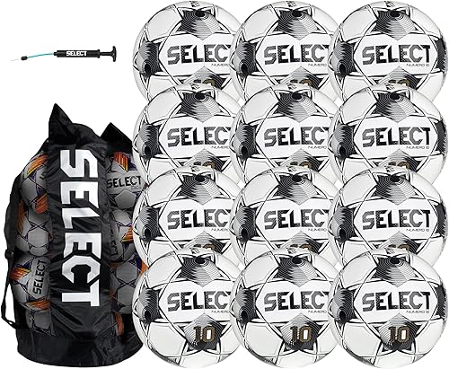 Miniatura 12 de Select Select Numero 10 - Balón de fútbol Amarillo/Azul/Rojo V25 - 1 Bola,All White NFHS V25 - 1 bola,All White NFHS V25 - Paquete de 12 bolas,All