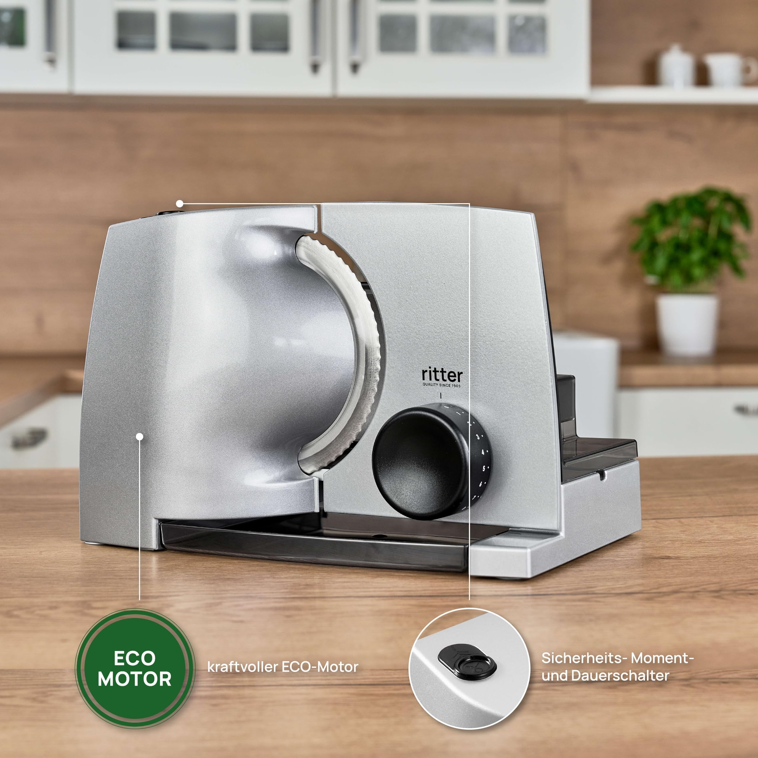 Ritter Compact 1 Elektrischer Allesschneider Brotschneidemaschine aus Metall Made in Germany