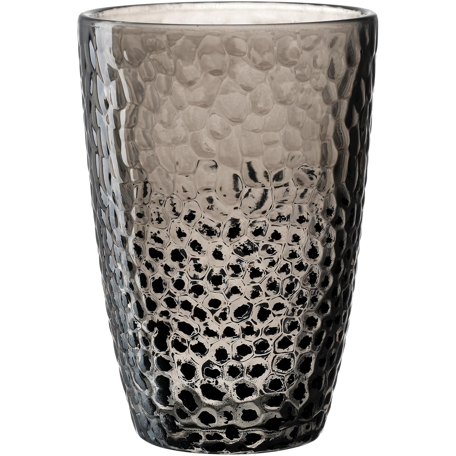 Leonardo Matera 024382 Glasses Set of 4 – Cups Made of High-Quality Glass in Hammered Look – Capacity 340 ml – Handmade – Dishwasher Safe Robust – Set of 4 in Grey