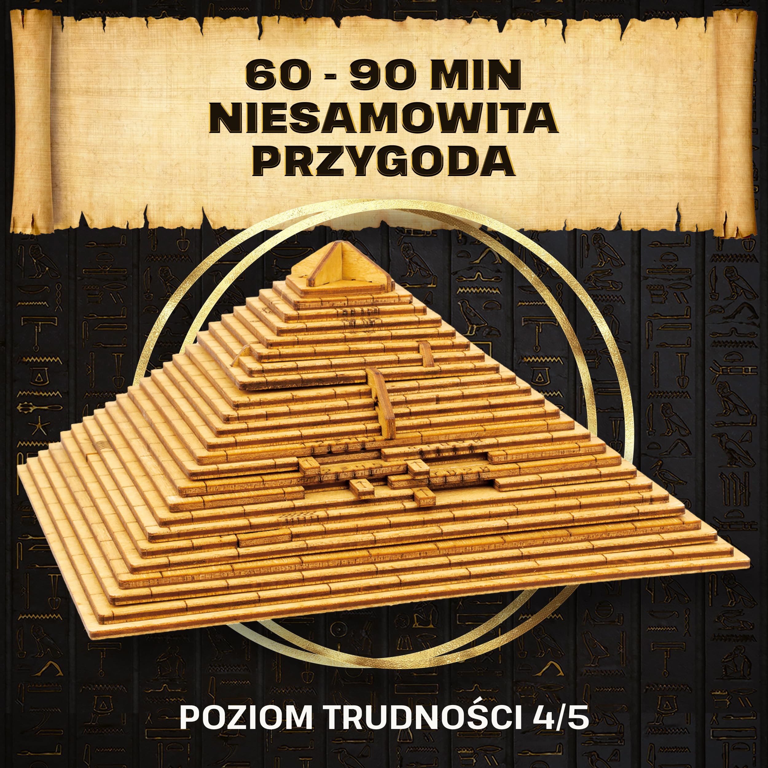 ESC WELT Quest Pyramid Puzzle Box - Escape Room w Pudełku - Zagadka Logiczna dla Dorosłych i Nastolatków - Pudełko z Ukrytą Przegródką - 3D Puzzle dla Dorosłych - Drewniane Puzzle