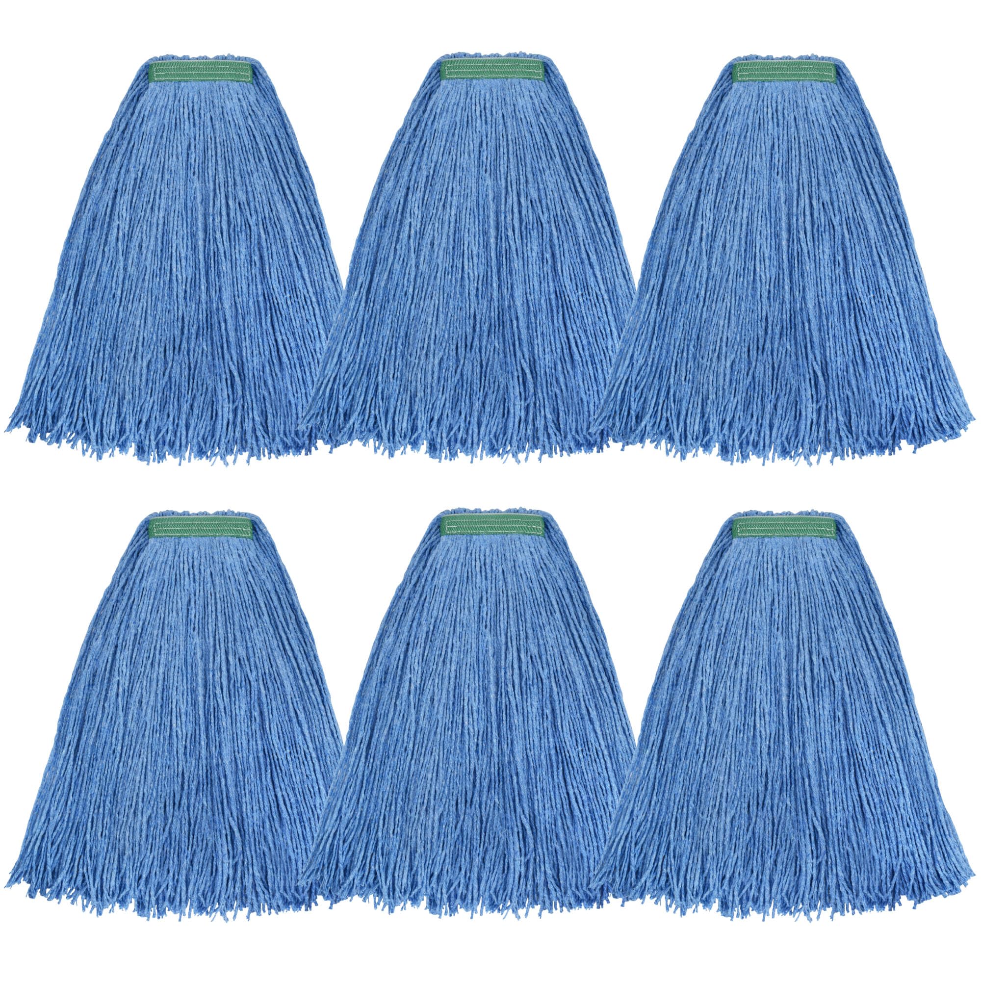 Matthew Cleaning - Juego de 6 trapeadores de algodón de 24 onzas, cuerda abierta de algodón, repuestos de cuerda resistente, repuesto universal de mezcla para diadema, cabezal de fregona de repuesto