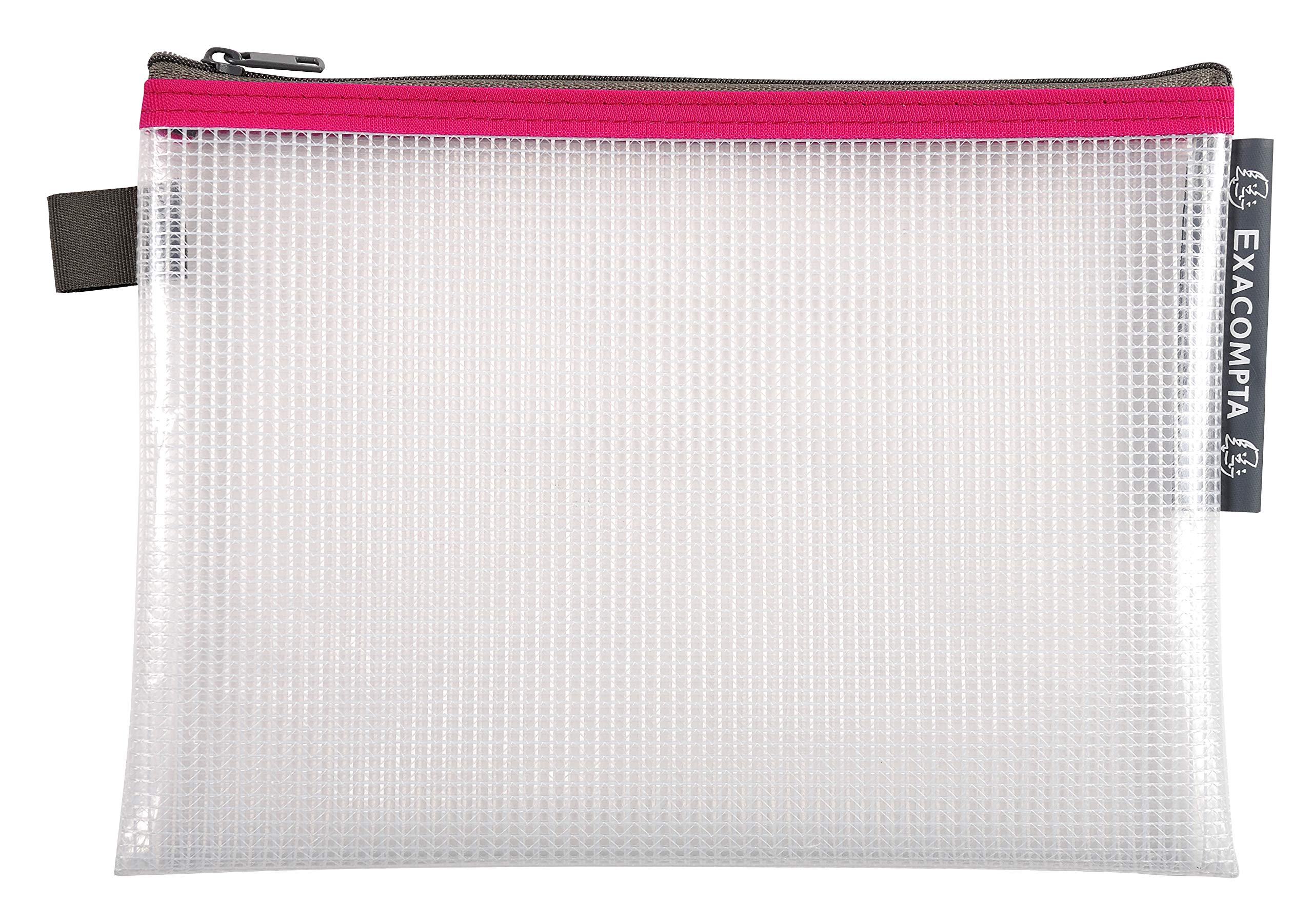 Exacompta - Ref 34120E - Transparante mesh zakken met ritssluiting - Geschikt voor A6 documenten, 0,3 mm Nylone Mesh - Geschikt voor het opbergen van documenten, accessoires - Diverse kleuren (Pack